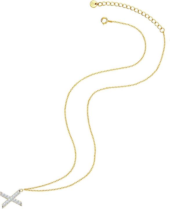 Immagine prodotto Glanzstücke München Lettera X da donna in argento sterling con zirconi in oro giallo 45,0 cm di base + 5,0 cm di (Argento, 40 - 45 cm)