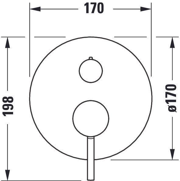 Produktbild Duravit Circle Einhebel-Wannenmischer, Unterputz, Verbraucher 2, Chrom, CE5210012010