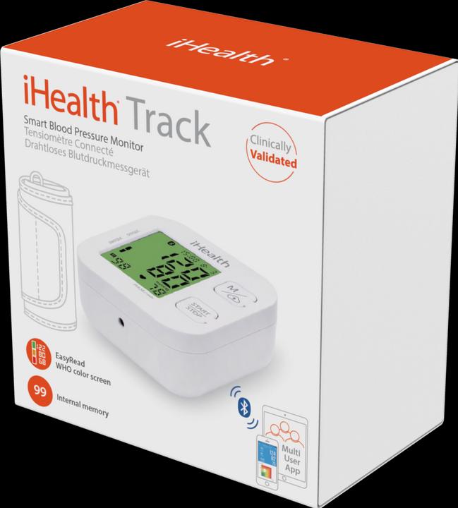 Image du produit iHealth Tensiomètre BP Track Wireless, écran tactile : Oui (Tensiomètre à bras)