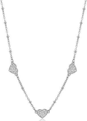 Sagapo S'Agapõ - Aurora SAR38 Sparkling Hearts Steel Love Necklace (Edelstahl)