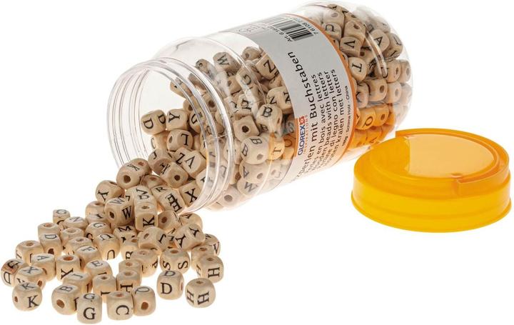 Immagine prodotto Magni GLOREX 6 1640 197 - Perline di legno con lettere in un pratico secchiello di plastica, circa 185 g