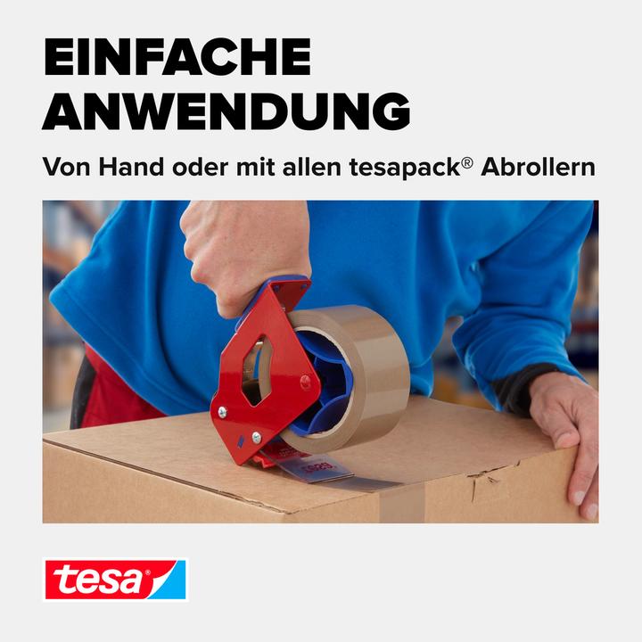 Actual product image tesa tesapack ULTRA STRONG Parcel Tape - PVC packing tape for tight packing and secure bundling (50 mm)