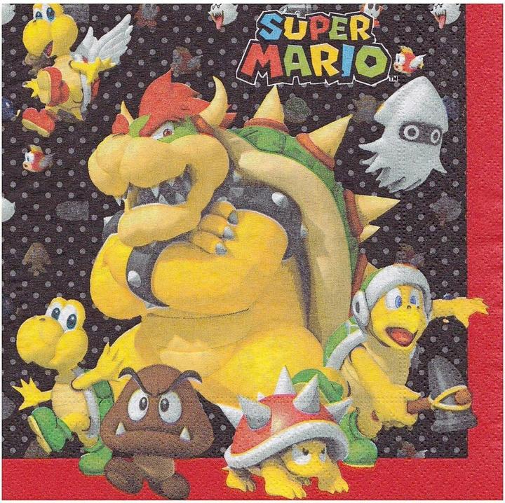 Produktbild Amscan 20 Servietten Super Mario (20 x, 33 x 33 cm)