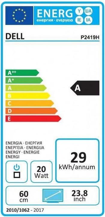Energy Label Dell P2419H (1920 x 1080 pixels, 24")