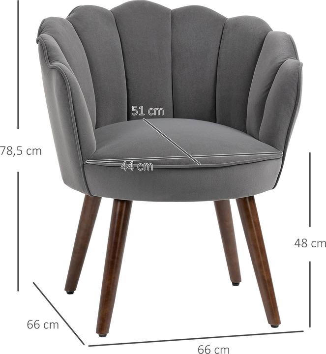 Produktbild Homcom Stuhl Lotusblumen-Design, Elegante Ergänzung für Ihren Wohnbereich, Luxuriöser Samt-Polyester Bezug