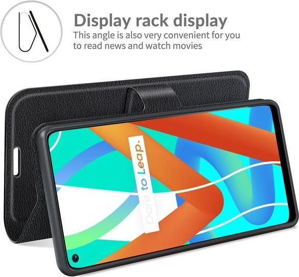 Actual product image MU Classic Litchi Leather Bookcover Series (Realme 8 5G)