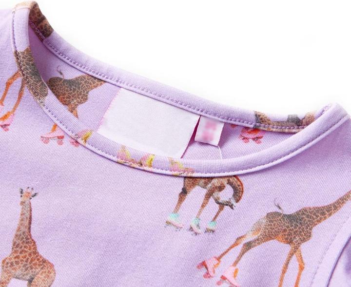 Immagine prodotto VidaXL Abito da bambino con maniche a balze e cintura in vita viola (116)