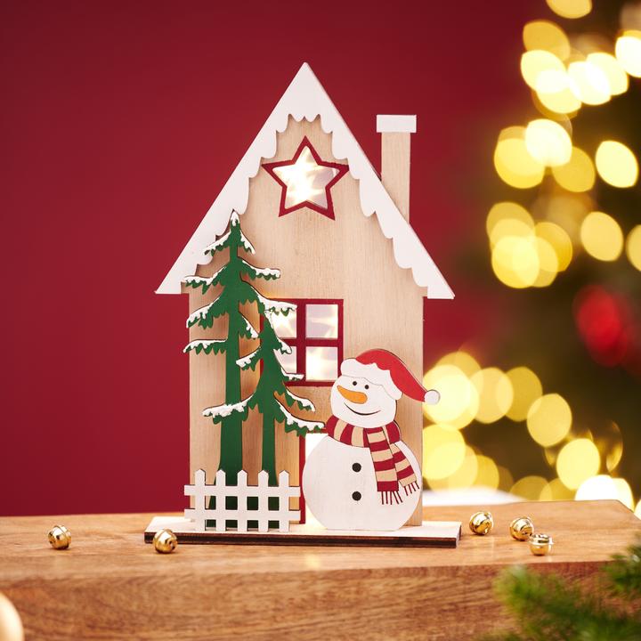 Image du produit VBS Motif à assembler en bois "Maison d'hiver Bonhomme de neige", 6 pcs.