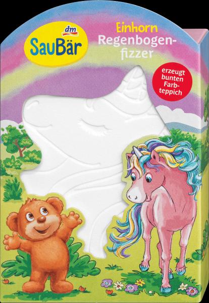 Actual product image dm SauBär Children's bath additive rainbow bath fizzer unicorn (Bath bombs)