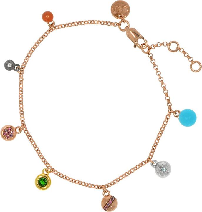 Immagine prodotto Xen Bracciale multicolore con circa 1,55 ct. 17-19 cm placcato oro rosa (19 cm, Argento 925)