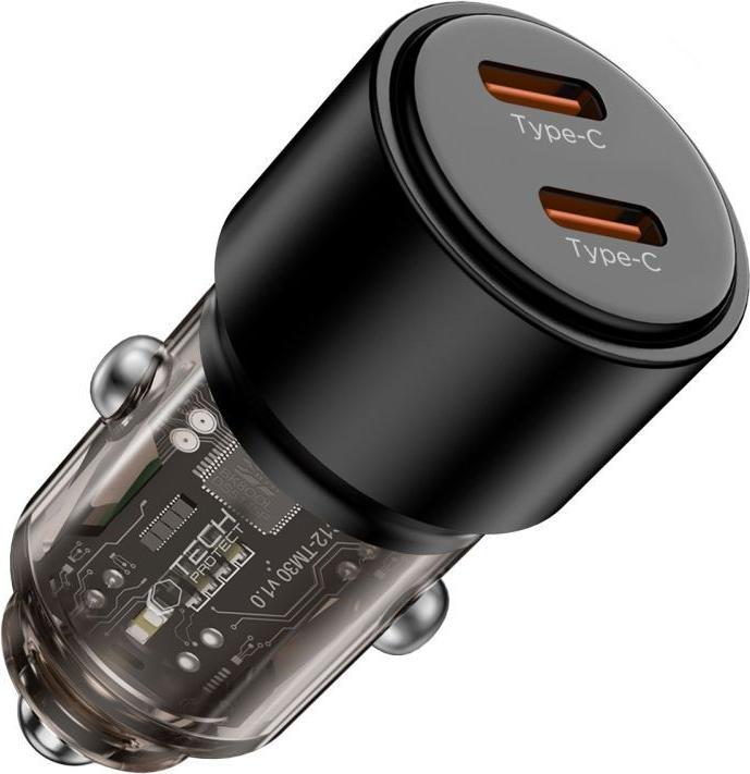 Produktbild Tech-Protect CC03 2-port PD100W car charger - black