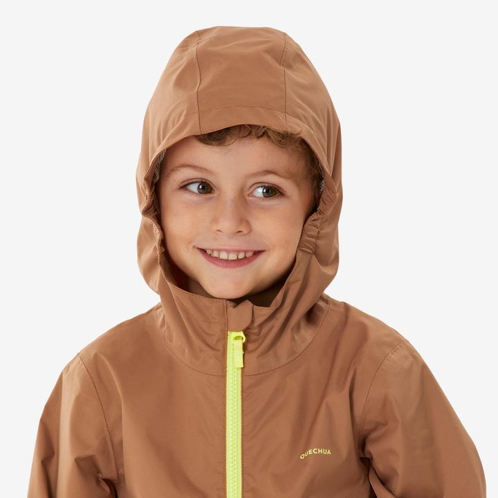 Actual product image Quechua Wanderjacke MH500 Kinder wasserdicht Gr. 92–122 braun