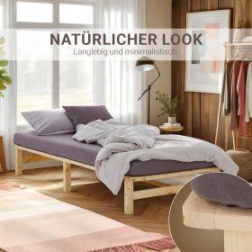 Produktbild Homestyle4u Palettenbett mit Matratze & Lattenrost (90 x 200 cm)