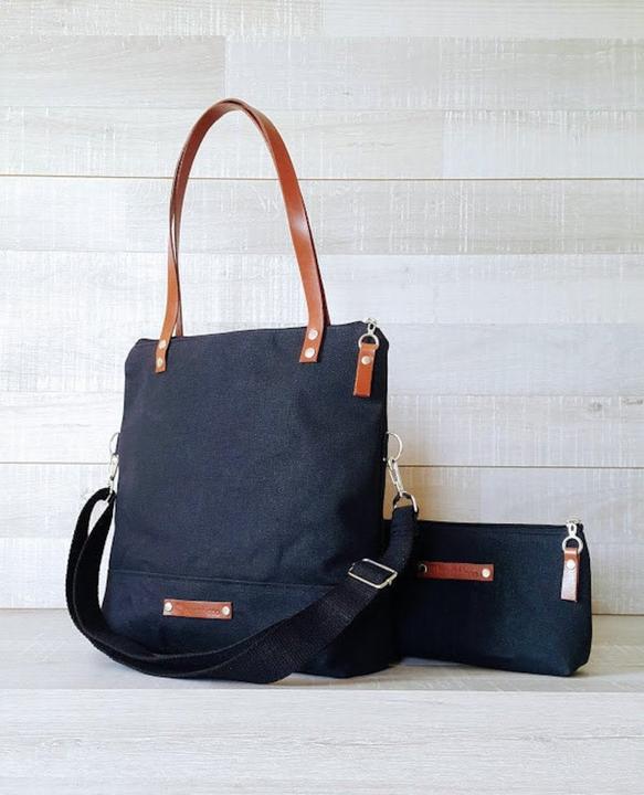 Immagine prodotto Only-Bags.Store Borsa in tela cerata in colore NERO CARBONE
