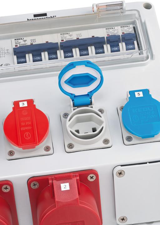 Produktbild Brennenstuhl Baustromverteiler 16A mit Zul (6 x, Typ 23, CEE 16/5, Typ 25, 2.20 m)