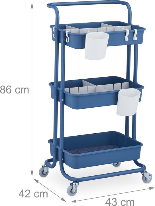Image du produit Relaxdays Chariot à roulettes