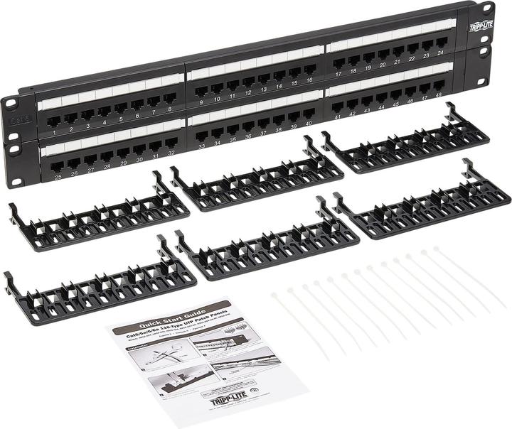 Immagine prodotto Eaton Pannello patch Cat6/Cat5 110 a 48 porte con montaggio a rack 2U 568B RJ45 Ethernet TAA