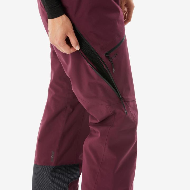 Actual product image Wedze Ladies' ski trousers warm and breathable ladies - 500 bordeaux red (44)