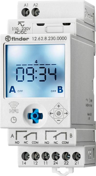 Image du produit Finder Horloge programmable 2 contacts inverseurs, 16A 12.62.8.230.0000