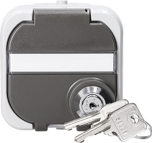 Image du produit REV Prise de courant de protection pour locaux humides avec couvercle verrouillable, IP44
