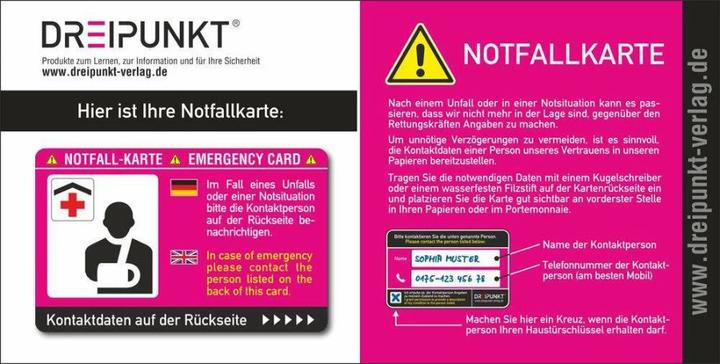 Produktbild Notfallkarte (Deutsch, 2017)