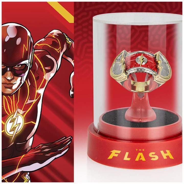 Actual product image Noble Collection DC Comics Flash Prop Replica Ring with Display