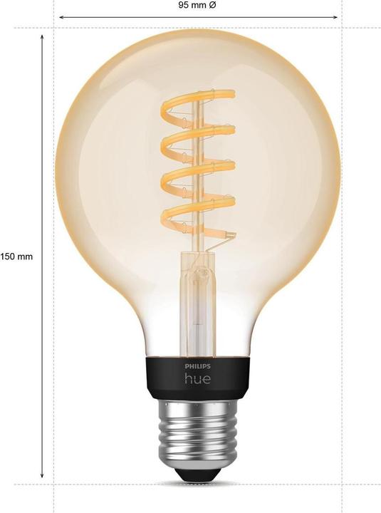 Produktbild Philips Hue Philips Globe G93 Filament (E27, 7 W, 550 lm, 1 x, G)