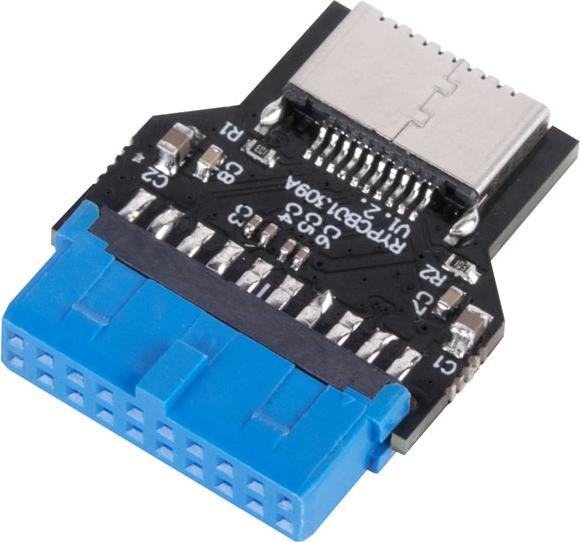 Image du produit Silverstone SST-CP14-R - En-tête droit USB 3.0 interne (19 broches) vers USB 3.1 / 3.2 Type-C (2