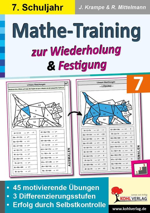 Produktbild Mathe-Training zur Wiederholung und Festigung / Klasse 7 (Deutsch, Jörg Krampe, Rolf Mittelmann, 2023)