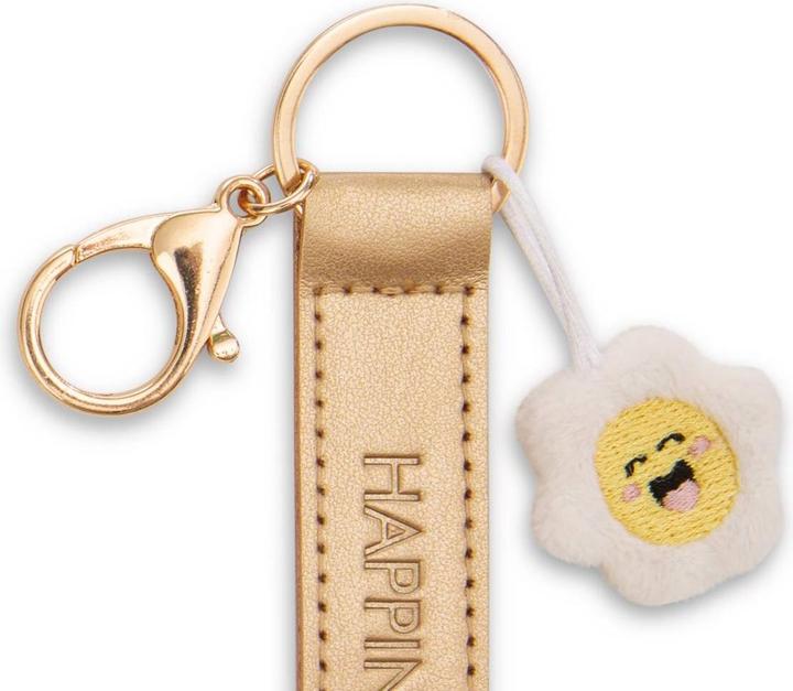 Actual product image Magni NICI Schlüsselanhänger Happiness Kunstlederband mit Blume gold 10cm