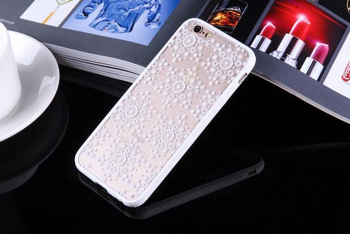 Produktbild König Design Apple iPhone 8 Handy Hülle Mandala Case Schutzhülle Motiv Cover Flocken Weiss Neu (Apple iPhone 8)