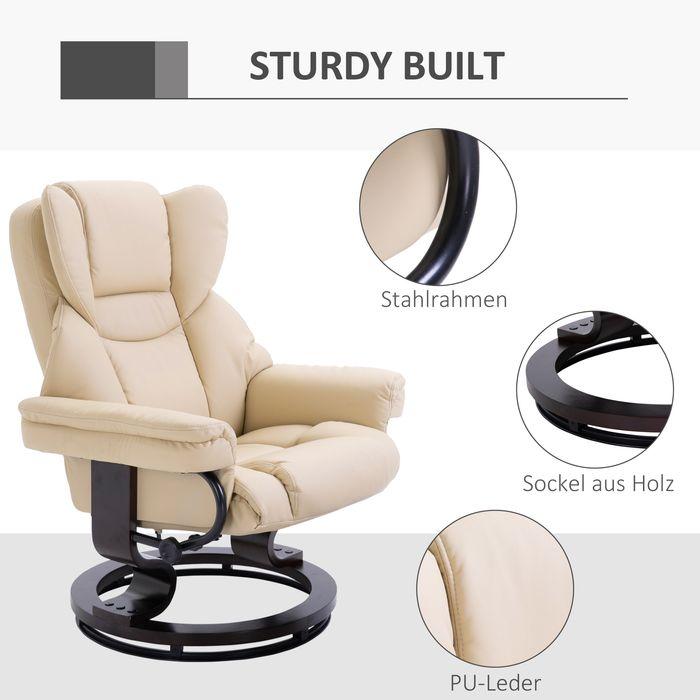 Produktbild Swisshandel24 Relaxsessel mit Hocker, drehbarer Fernsehsessel, TV-Sessel mit Liegefunktion, Ruhesessel, Liegesesse