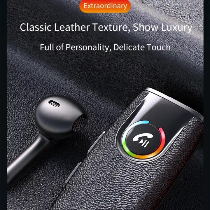 Image du produit PhoneLook Kit mains-libres Auto Bluetooth voiture avec texture en cuir (Récepteur)