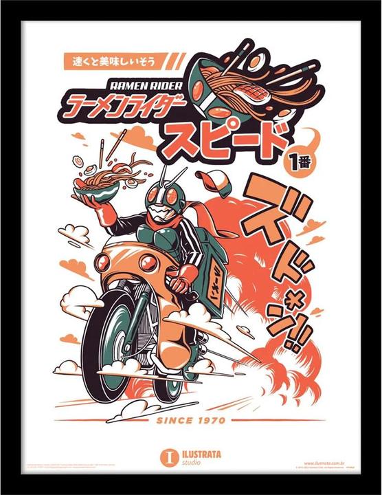 Image du produit Ilustrata - Poster encadré RAMEN RIDER (40 x 30 cm)