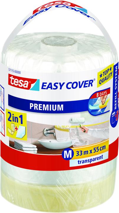 tesa EASY COVER Premium Abdeckfolie für Malerarbeiten inkl. Abroller (550 mm)
