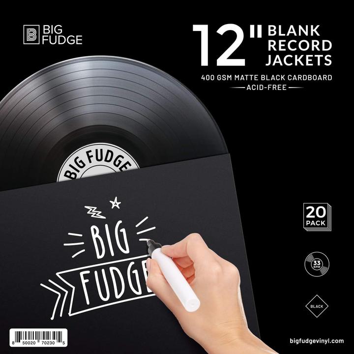 Image du produit Big Fudge Pochettes Pro Blank pour disques vinyles - 12" x noir - 20 pochettes vinyles LP 400 g/m² - Kompa (Plaques)