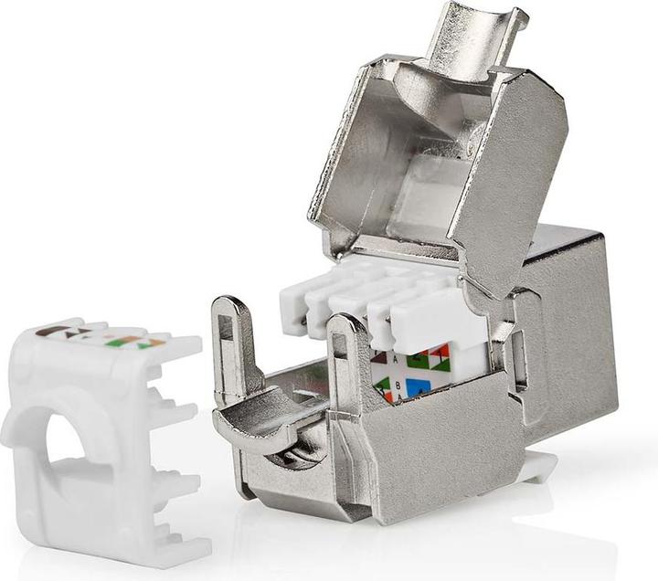 Immagine prodotto Nedis Keystone | CAT6a | presa RJ45 | S/FTP | metallo | scatola (S/FTP, CAT6a, 0.04 m)