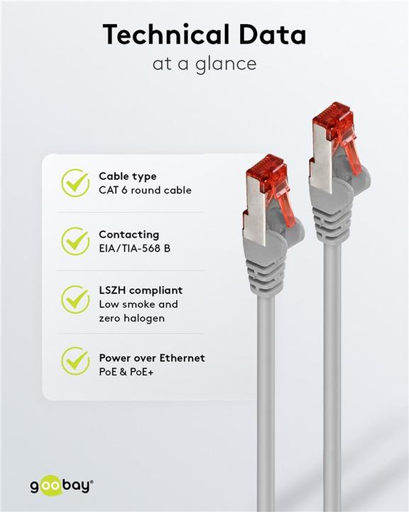 Actual product image Goobay Network cable (S/STP, CAT6, 0.50 m)