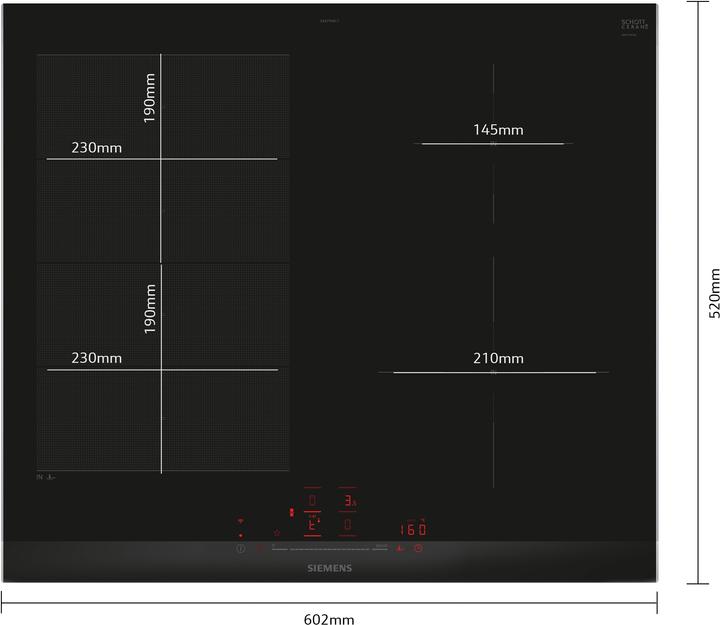 Actual product image Siemens iQ700, Induction hob, 60 cm, Black, With frame on top, EX675HEC1E
