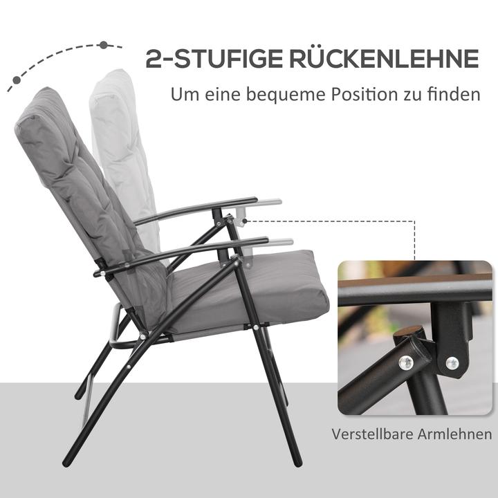 Immagine prodotto Outsunny Campingstuhl Metall, Polyester Grau