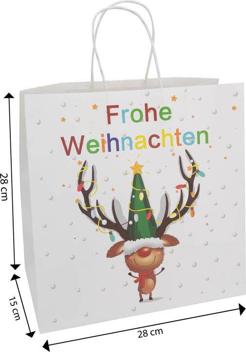Immagine prodotto Idena Borsa regalo Merry Christmas/Moose multicolore 28x28x15cm (Borsa da regalo)
