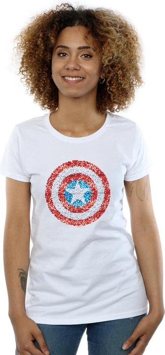 Immagine prodotto Captain America Pixelated Shield Maglietta Donna (L)