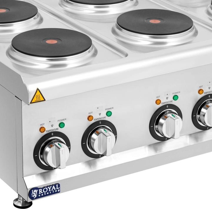 Produktbild Royal Catering Elektroherd Gastro 12 kW 6 Kochplatten je Ø 19 cm 3 Heizstufen Tisch-Herdplatten