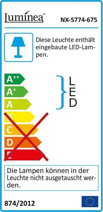 Label énergétique Luminea Lot de 2 mini-projecteurs à LED, blanc lumière du jour (4000 lm, IP65)