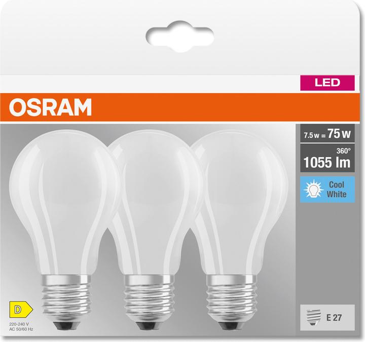 Actual product image Osram Led Base Classic A (E27, 7.50 W, 1055 lm, 3 x, D)