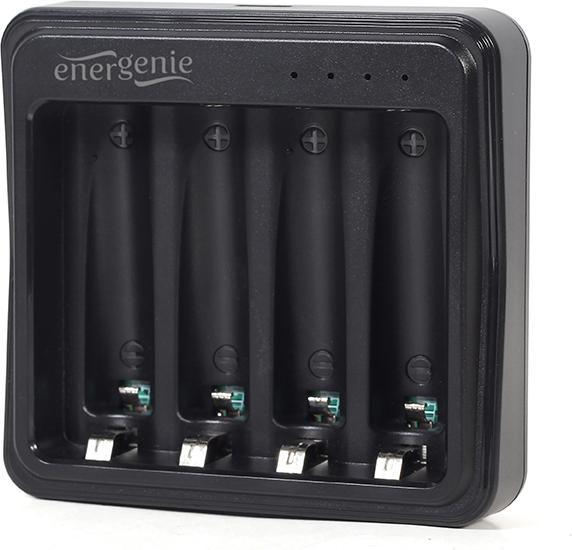 Actual product image Gembird ENERGENIE USB Battery Charger for AA/AAA Batteries Black (1 pcs., AAA, AA, Chargers without battery)