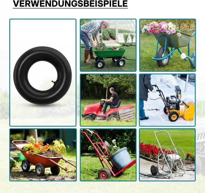 Actual product image Wiltec Inner tube for lawn mower tyre 15x6.00-6 with curved valve stem garden tractor (Lawn mower, Garden machinery spare parts)