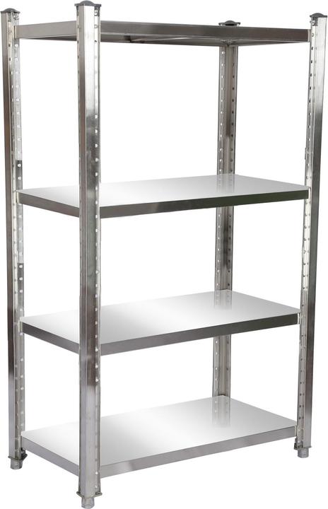 Wiltec Étagère en acier inoxydable 120x50x155 cm 4 étagères Étagère de cuisine gastronomique Entrepôt