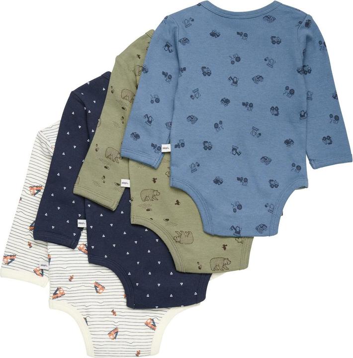 Actual product image Pippi Long Sleeve Bodysuit Set of 4 Lichen Green Gr. 92 (92)