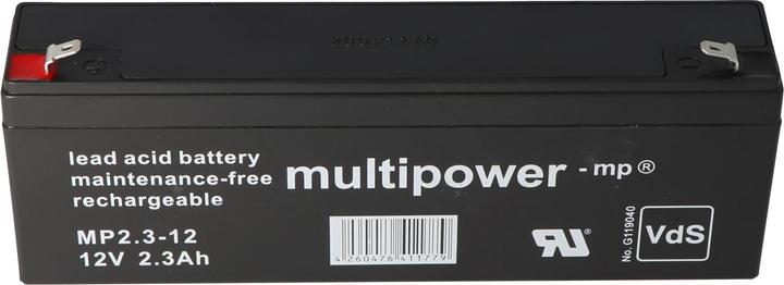 Produktbild Multipower Akku MP2.2-12 Blei Akku, 4,8mm Faston Stecker MP2,2-12 (12 V, 2.20 Ah)